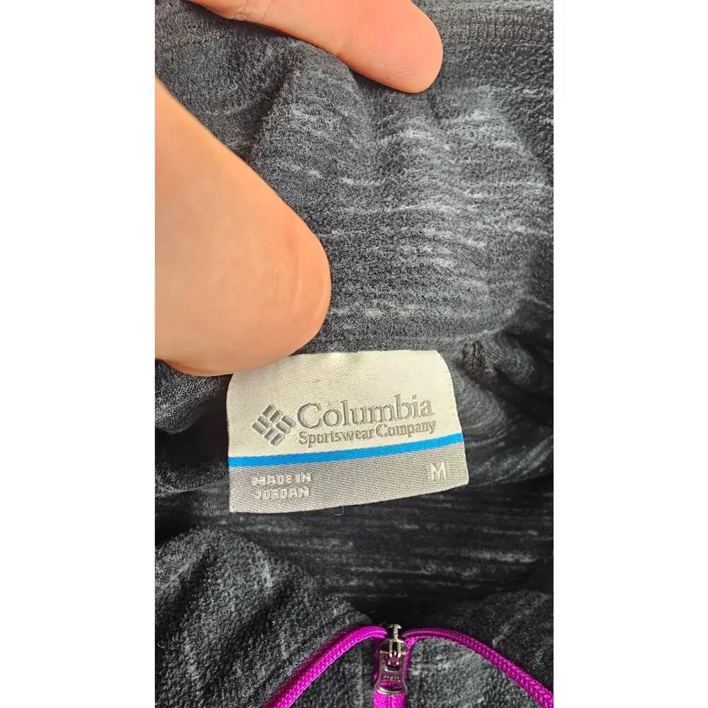 Columbia sz M 1/4 zip light fleece popover packable sweater classic fit EUC